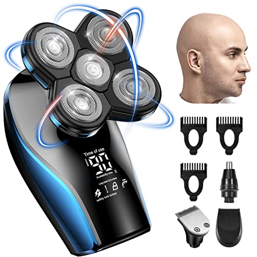ראש גילוח, גילוח עבור גברים, ראש קירח גילוח ערכת טיפוח עם תצוגת LED, רטוב/יבש נטענת USB רוטרי גילוח, 4-in-1 עמיד למים