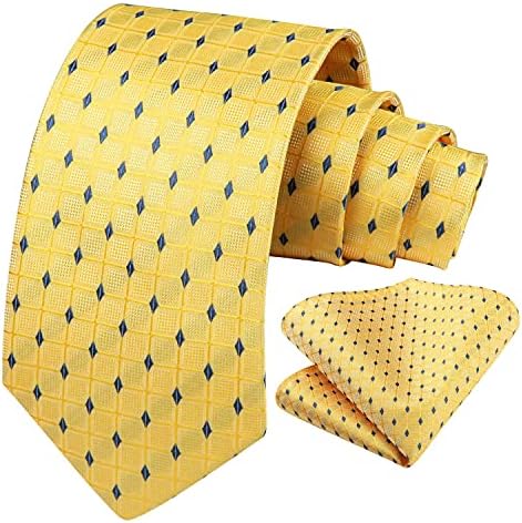 עניבות לגברים משובץ נקודות קשרים כיס ריבועים קלאסי עסקית רשמית מסיבת משובץ עניבות המטפחת להגדיר