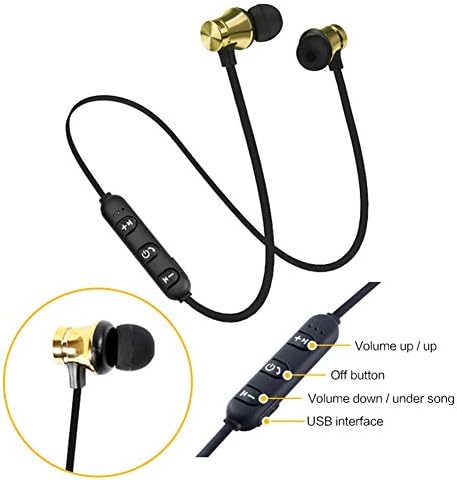 LUYANhapy9 לדיבורית מגנטי ב-האוזן אוזניות סטריאו אוזניות אלחוטיות Bluetooth 4.2 אוזניות מתנה זהב