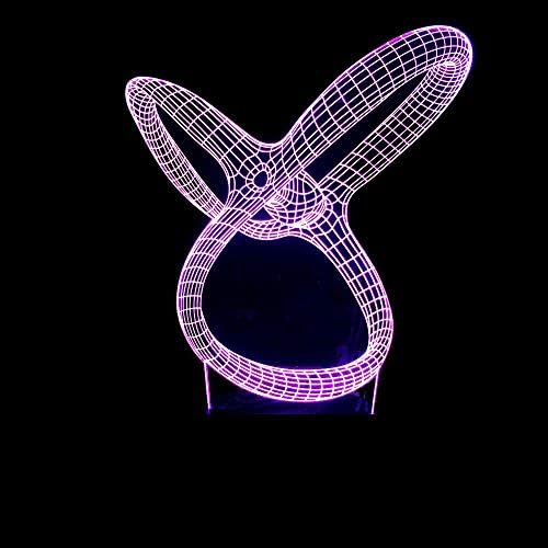 SONGWEOK מופשט טבעת צבעונית שיפוע 3D מנורת שולחן LED אקריליק חזותי סטריאו אור יצירתי USB קשר מנורת שולחן