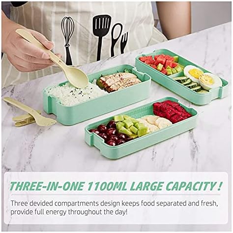 קופסא ארוחת צהריים מזון/קופסת בנטו בצורת חומר בריאה קופסת ארוחת הצהריים 3 שכבת קש חיטה קש חיטה פרסום מיקרוגל בטיחות