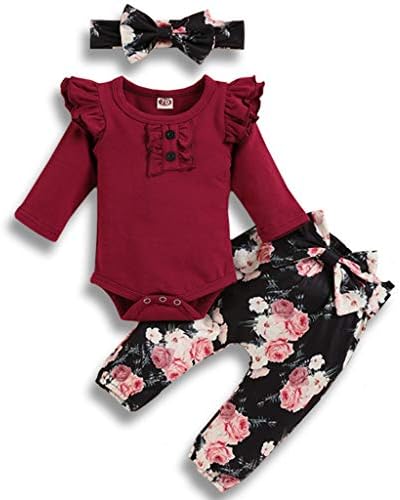 תינוק בגדי ילדות תלבושות התינוק רומפר לפרוע חולצה פרחונית מכנסיים חמוד לפעוטות תינוקת בגדים להגדיר