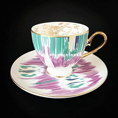 TDDGG עצם קראון כוס קפה קרמיקה ספלי תה צלחת עם מתנה Tablewar להגדיר חתונה, חנוכת בית (צבע : A, גודל : גודל אחד)