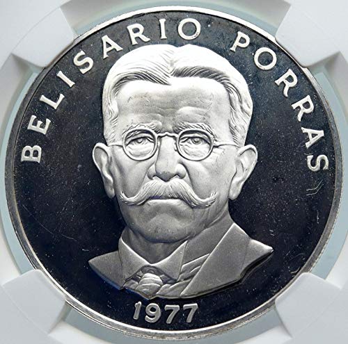 1977 הרשות 1977 פנמה הנשיא Belisario Porras הישן הוכחה 5 Balboas PF 65 אולטרה קמע NGC