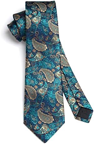 HISDERN עניבות לגברים פייזלי Mens העניבה צעיף ארוג קלאסי פרחוני עניבה כיס סט מרובע עבור מסיבת החתונה.